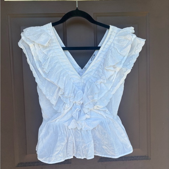 Express White Ruffled Blouse - Picture 1 of 4